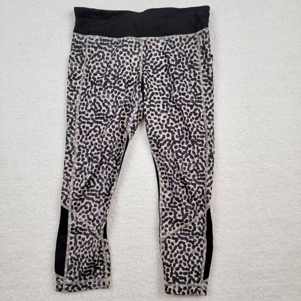 LULULEMON Pace Rival Crop Luxtreme Ace Spot Grain Black Mesh Cheetah Leopard 8